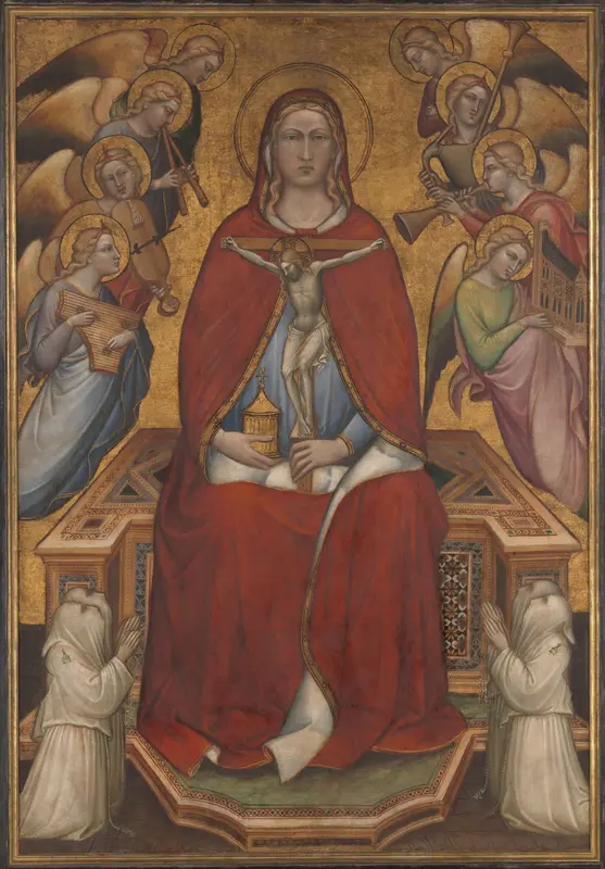 Saint Mary Magdalen Holding a Crucifix; (reverse) The Flagellation Wall Art by Spinello Aretino (Spinello di Luca Spinelli) - High-Resolution Digital Print