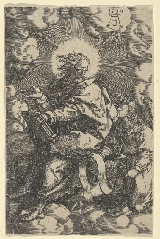 Saint Matthew, from "The Four Evangelists" Wall Art by Heinrich Aldegrever - High-Resolution Digital Print