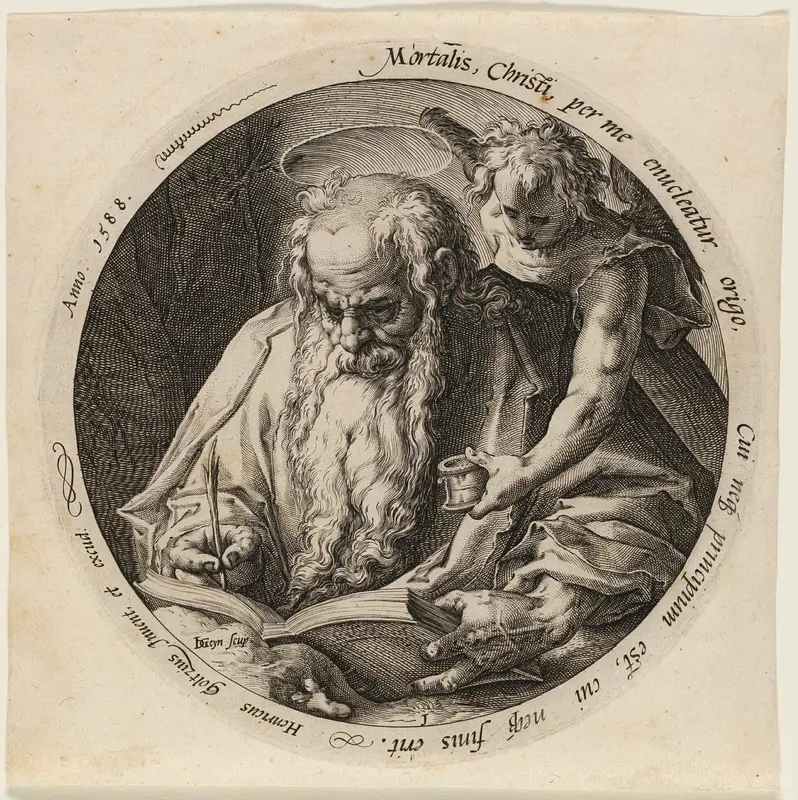 Saint Matthew, plate one from The Four Evangelists Wall Art by Jacob de Gheyn, II - High-Resolution Digital Print