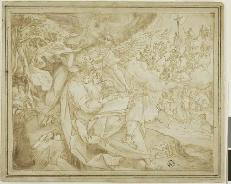 Saint Matthew with Adam and Eve and the Tree of Jesse Wall Art by Maarten de Vos - High-Resolution Digital Print