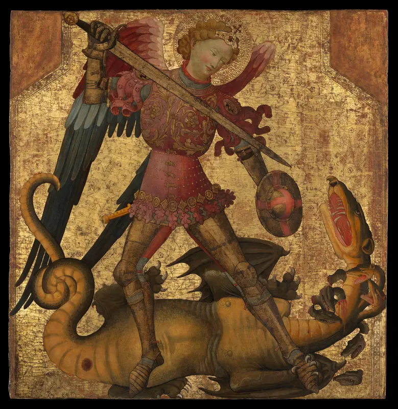 Saint Michael and the Dragon Wall Art by Spanish (Valencian) Painter(?) - High-Resolution Digital Print