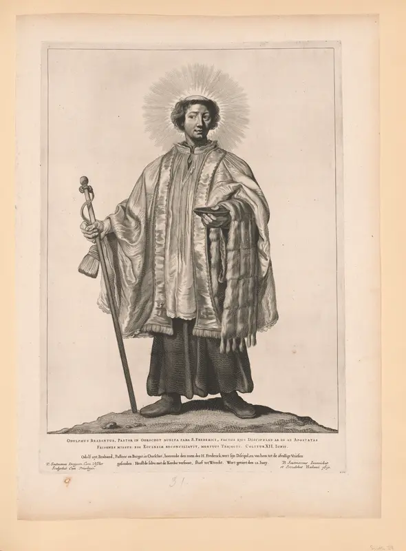 Saint Odulf, from Saints of the North and South Netherlands Wall Art by Cornelis Visscher - High-Resolution Digital Print