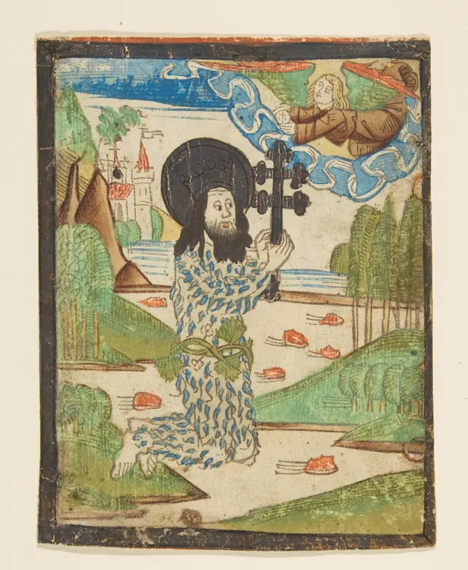 Saint Onuphrius Wall Art by Anonymous, German, Augsburg, 15th century - High-Resolution Digital Print