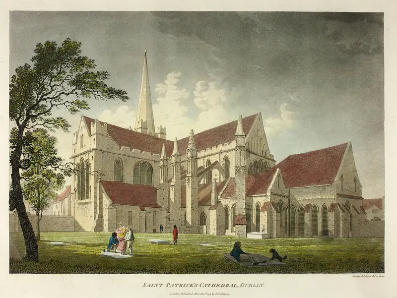 Saint Patrick's Cathedral, Dublin Wall Art by James Malton - High-Resolution Digital Print