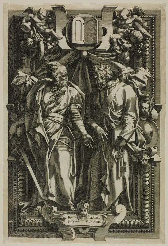 Saint Paul and Saint Peter Wall Art by René Boyvin - High-Resolution Digital Print