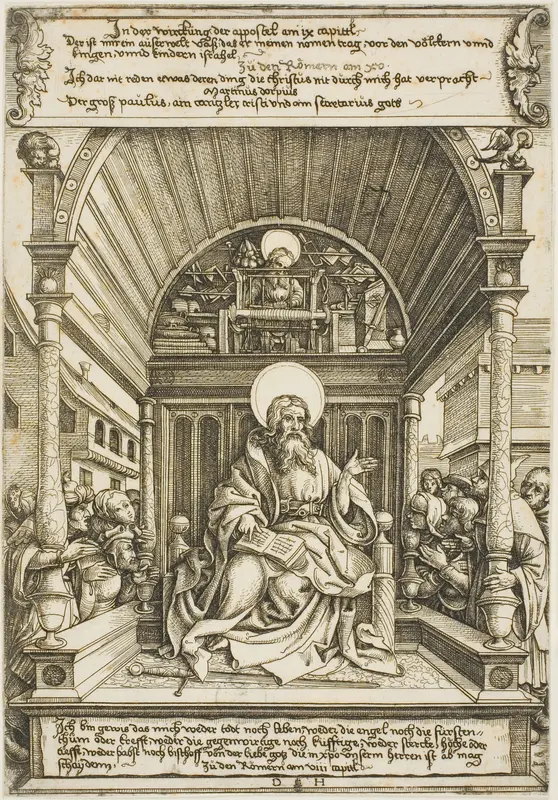 Saint Paul Enthroned Under a Baldachin Wall Art by Daniel Hopfer, I - High-Resolution Digital Print
