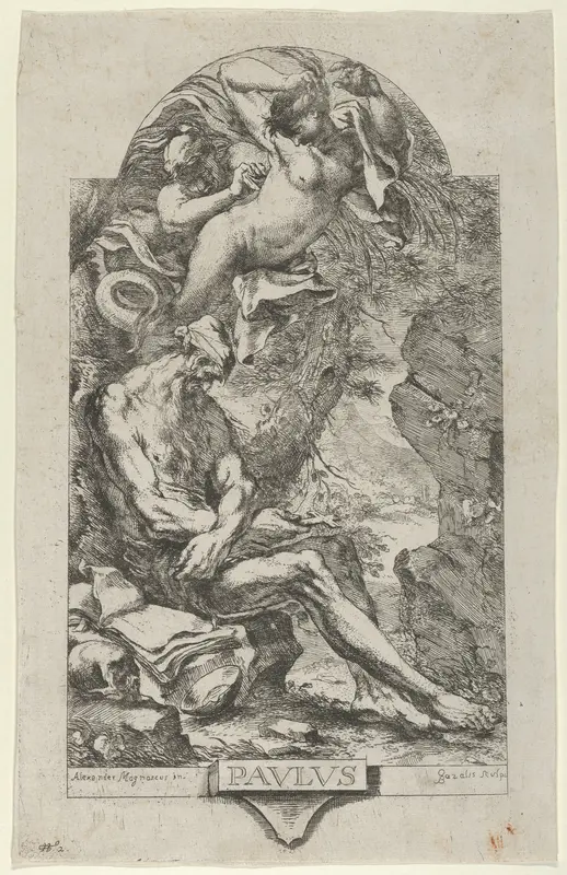 Saint Paul of Thebes tempted by a demon, after Magnasco Wall Art by Bartolommeo Gazalis - High-Resolution Digital Print