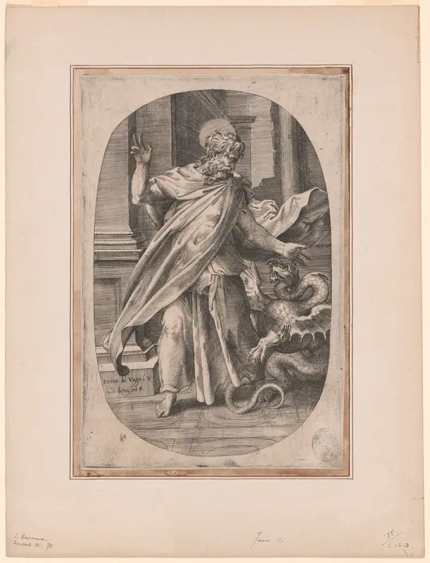 Saint Paul Overcoming the Viper Wall Art by Giulio Bonasone - High-Resolution Digital Print