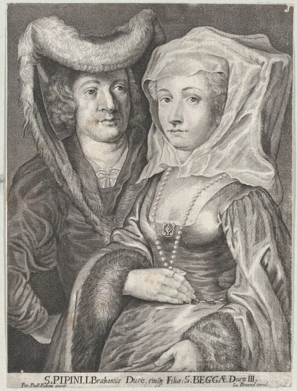 Saint Pepin I and his daughter, Saint Begga Wall Art by Anonymous - High-Resolution Digital Print