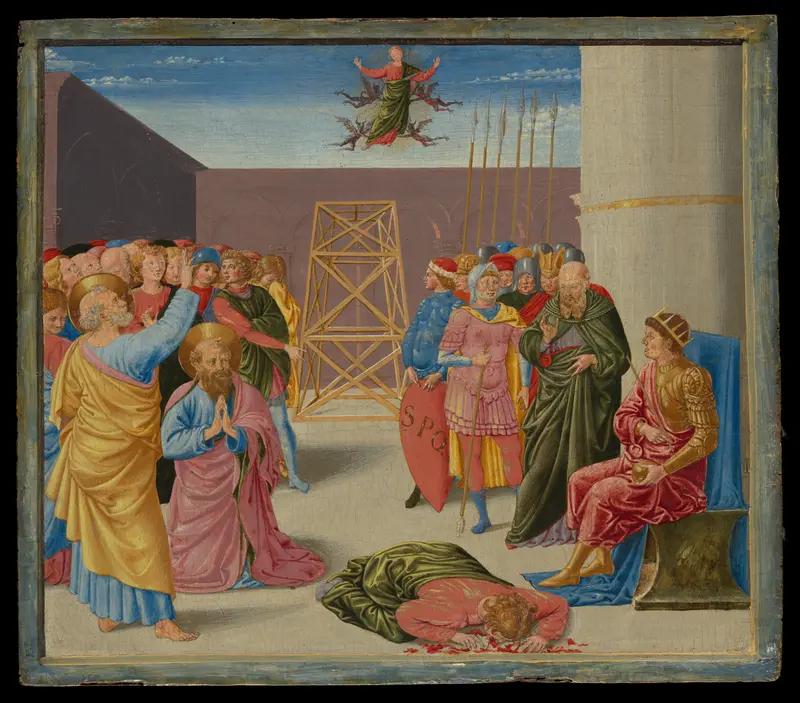Saint Peter and Simon Magus Wall Art by Benozzo Gozzoli (Benozzo di Lese di Sandro) - High-Resolution Digital Print