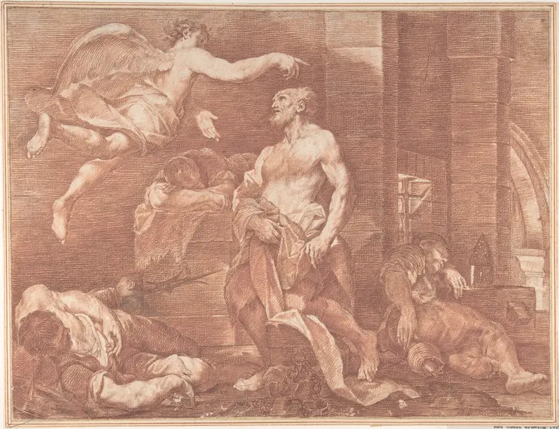 Saint Peter Released from Prison Wall Art by Anonymous, Italian, Bolognese, 17th century - High-Resolution Digital Print