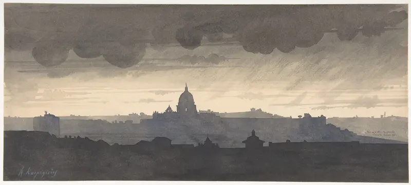 Saint Peter's Seen From the Pincio, Rome Wall Art by Henri-Joseph Harpignies - High-Resolution Digital Print