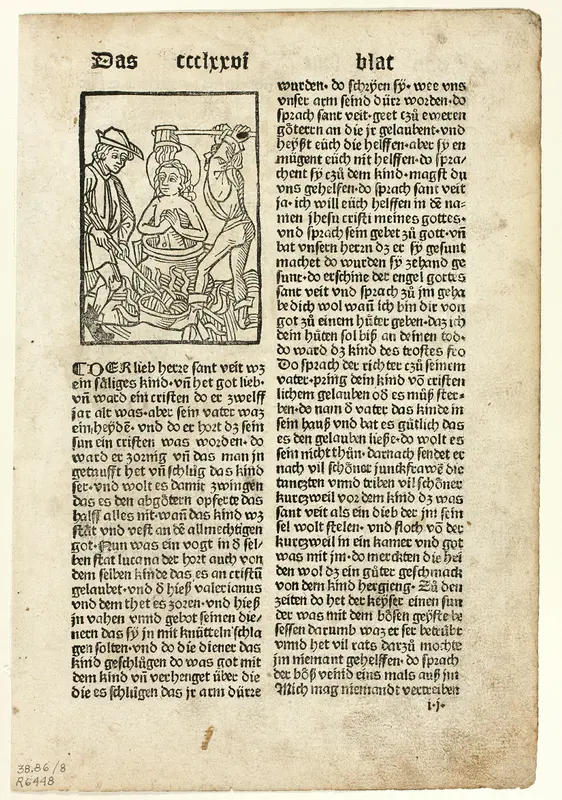 Saint Quiriaco from Heiligenleben (Lives of the Saints), Plate 8 from Woodcuts from Books of the 15th Century Wall Art by Unknown artist - High-Resolution Digital Print
