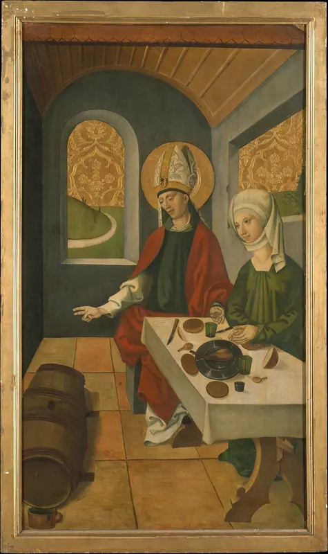 Saint Remigius Replenishing the Barrel of Wine; (interior) Saint Remigius and the Burning Wheat Wall Art by Swiss Painter - High-Resolution Digital Print