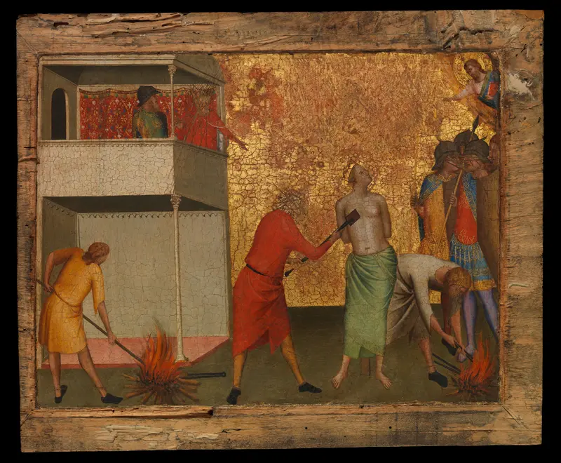 Saint Reparata Tortured with Red-Hot Irons Wall Art by Bernardo Daddi - High-Resolution Digital Print