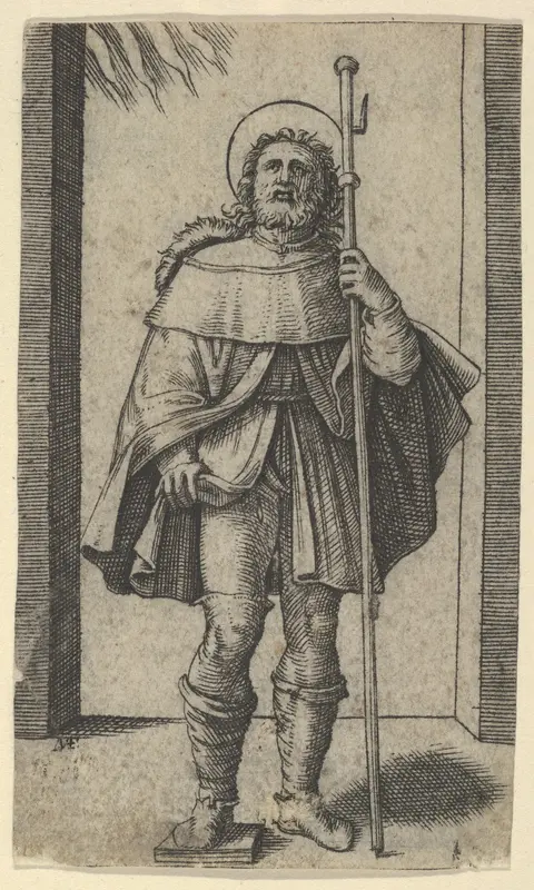 Saint Roch staff in his left hand, from "Piccoli Santi" (Small Saints)