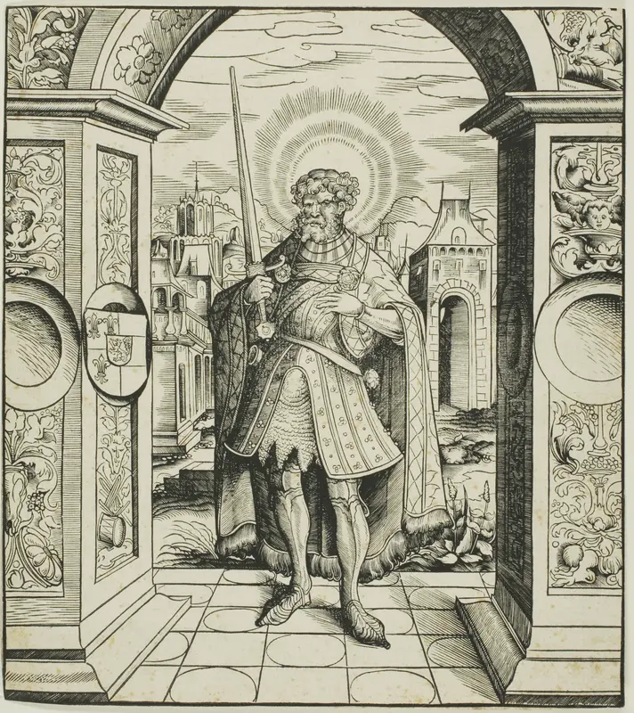 Saint Rolandus, from Saints Connected with the House of Habsburg Wall Art by Leonhard Beck - High-Resolution Digital Print