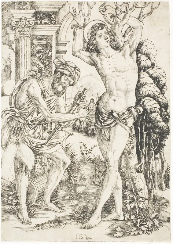 Saint Sebastian Wall Art by Master I.B. with the Bird - High-Resolution Digital Print