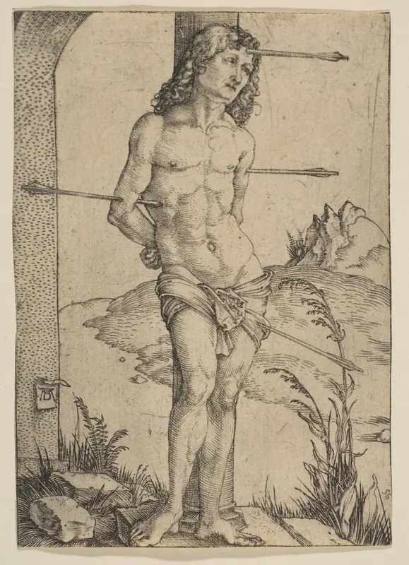 Saint Sebastian Bound to the Column Wall Art by Albrecht Dürer - High-Resolution Digital Print