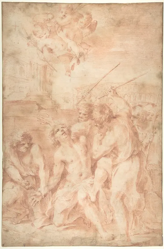 Saint Sebastian Clubbed to Death Wall Art by Andrea Camassei - High-Resolution Digital Print
