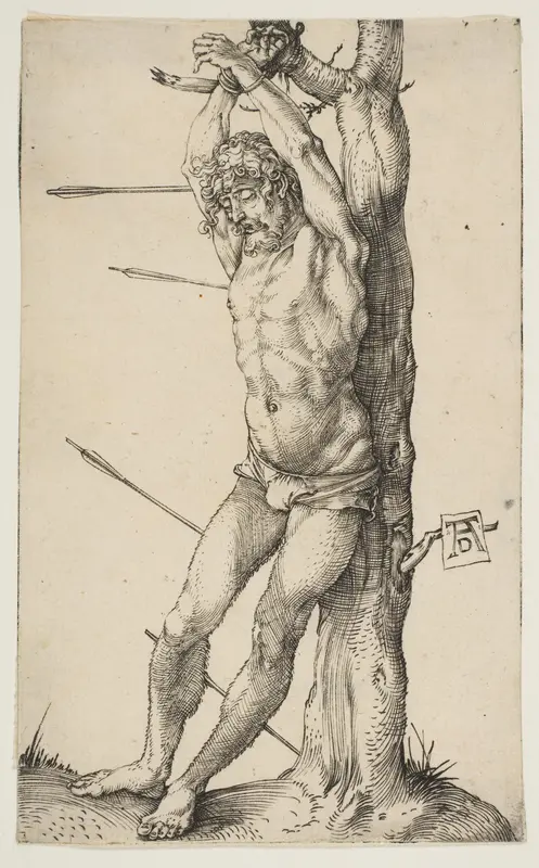 Saint Sebastian Tied to a Tree Wall Art by Albrecht Dürer - High-Resolution Digital Print