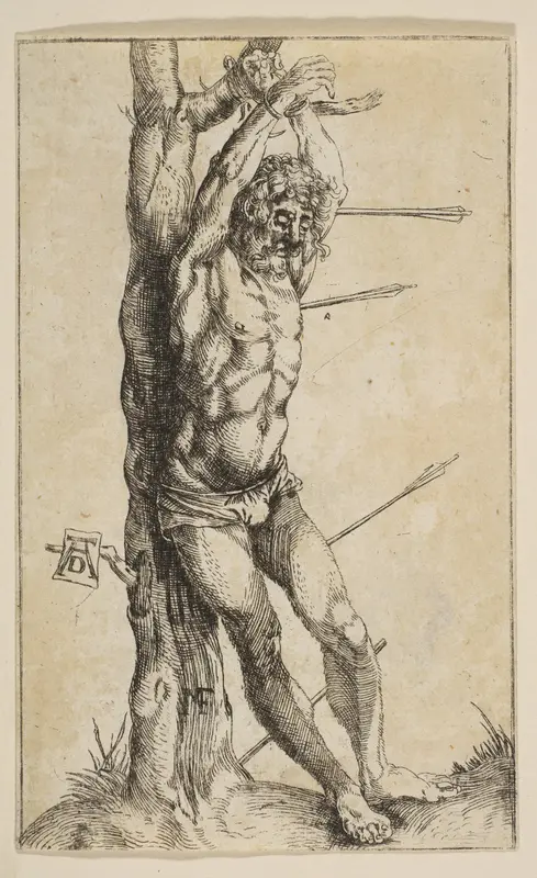 Saint Sebastian Tied to a Tree (reverse copy) Wall Art by Albrecht Dürer - High-Resolution Digital Print
