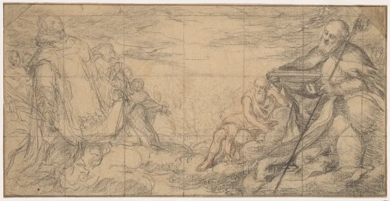 Saint Stephen and Other Saints on Clouds Wall Art by Friuli (?) - High-Resolution Digital Print