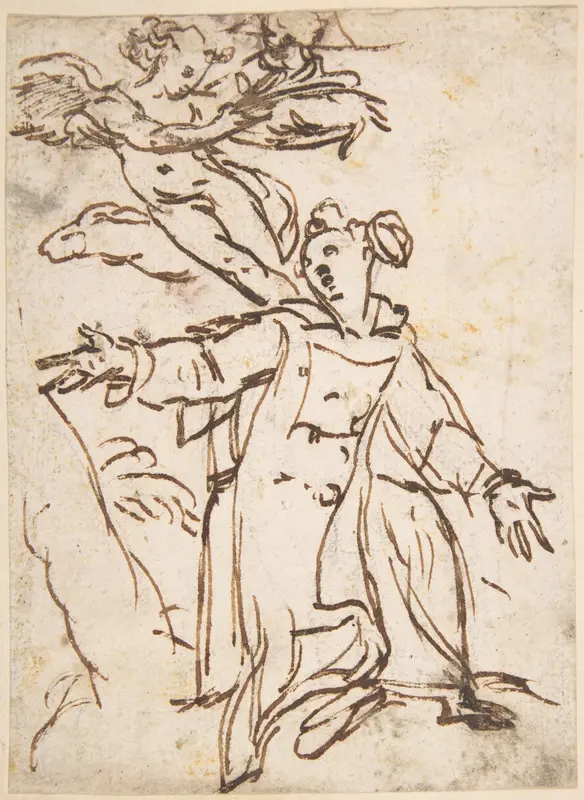 Saint Stephen Being Crowned by an Angel Wall Art by Anonymous, Italian, Roman-Bolognese, 17th century - High-Resolution Digital Print
