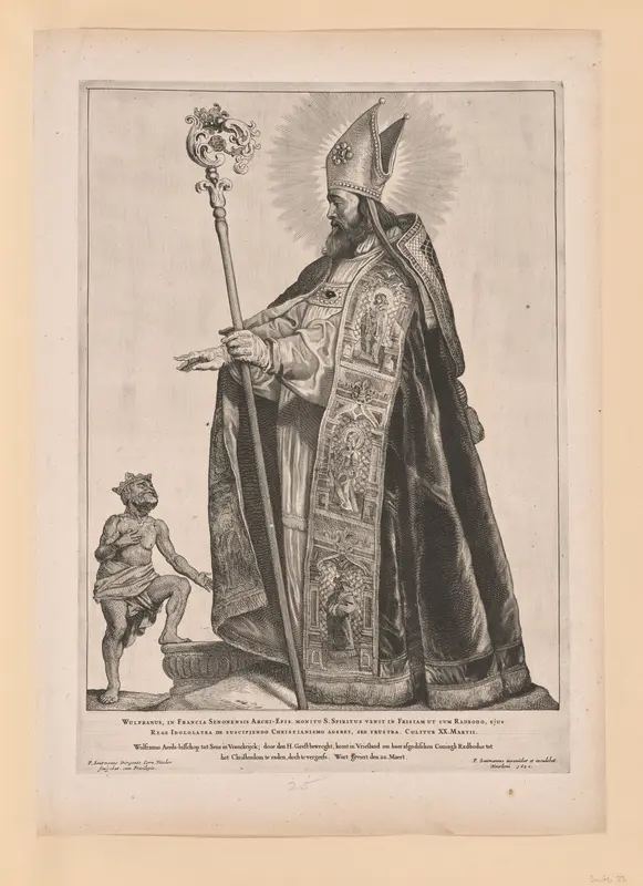 Saint Swithbert, from Saints of the North and South Netherlands Wall Art by Cornelis Visscher - High-Resolution Digital Print
