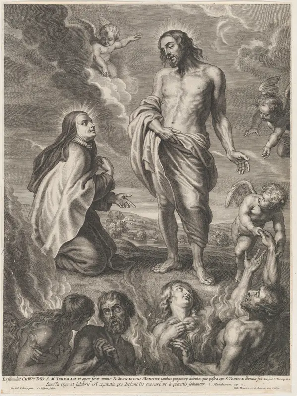 Saint Teresa of Avila interceding for Bernardino de Mendoza Wall Art by Schelte Adams à Bolswert - High-Resolution Digital Print