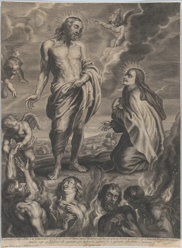 Saint Teresa of Avila interceding for Bernardino de Mendoza Wall Art by François Langot - High-Resolution Digital Print
