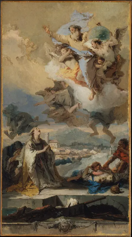Saint Thecla Praying for the Plague-Stricken Wall Art by Giovanni Battista Tiepolo - High-Resolution Digital Print