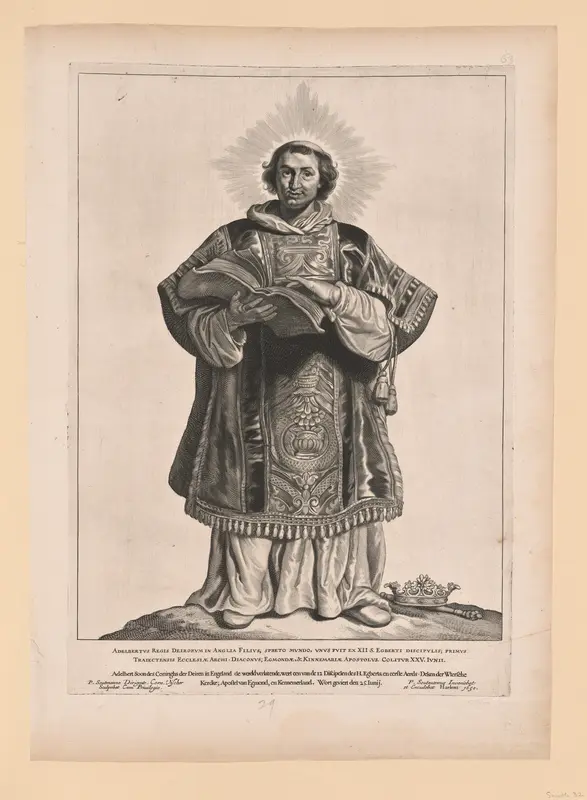 Saint Werenfridus, from Saints of the North and South Netherlands Wall Art by Cornelis Visscher - High-Resolution Digital Print
