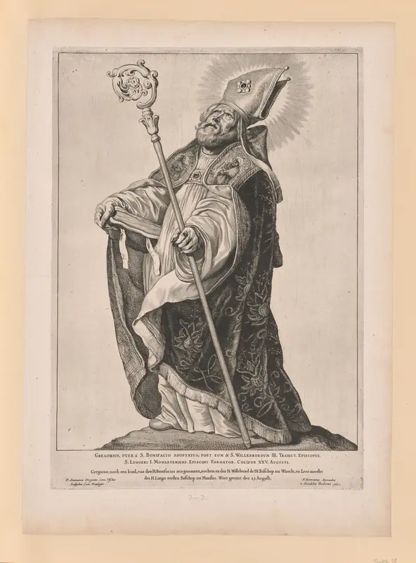 Saint Willebrord, from Saints of the North and South Netherlands Wall Art by Cornelis Visscher - High-Resolution Digital Print