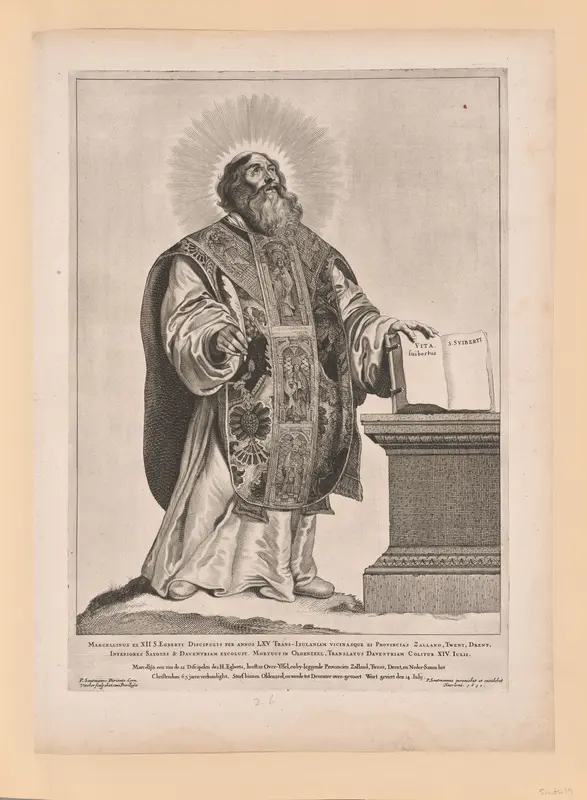 Saint Wulfram, from Saints of the North and South Netherlands Wall Art by Cornelis Visscher - High-Resolution Digital Print
