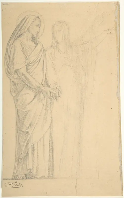 Saints Adrian and Natalia Wall Art by Hippolyte Flandrin - High-Resolution Digital Print