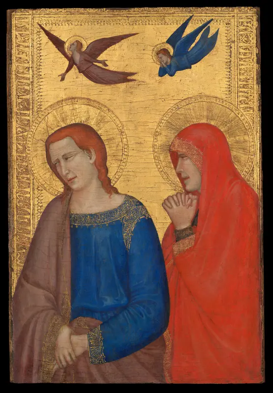 Saints John the Evangelist and Mary Magdalene Wall Art by Italian, Neapolitan Follower of Giotto - High-Resolution Digital Print
