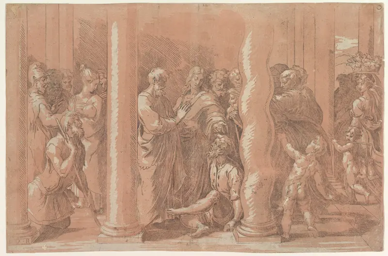 Saints Peter and John healing the Sick Wall Art by Parmigianino (Girolamo Francesco Maria Mazzola) - High-Resolution Digital Print