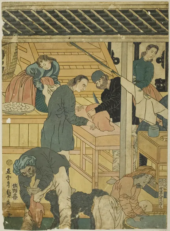 Sales Room at a Foreign Merchant Shop in Yokohama (Yokohama ijin shokan uriba no zu)