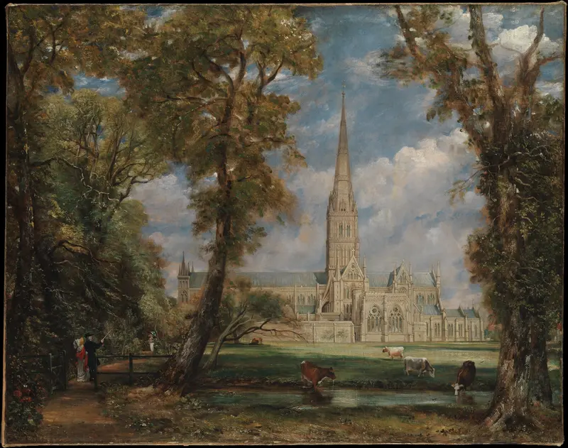 Salisbury Cathedral from the Bishop's Grounds Wall Art by John Constable - High-Resolution Digital Print