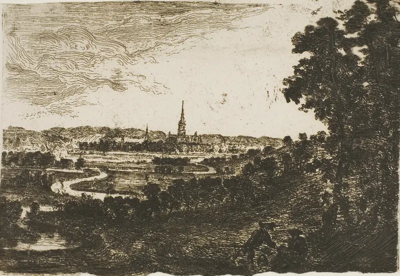 Salisbury from Wilton Park Wall Art by John Clerk of Eldin - High-Resolution Digital Print