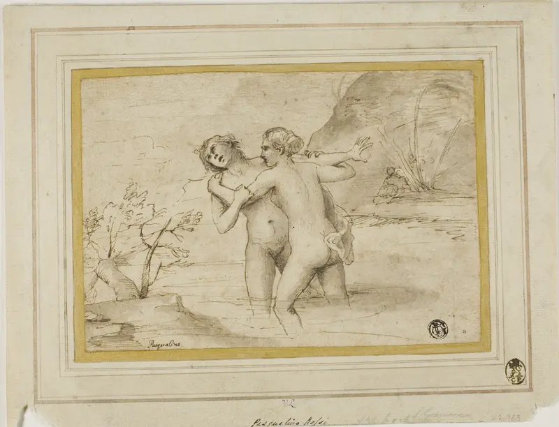 Salmacis and Hermaphroditus Wall Art by Pasquale de' Rossi - High-Resolution Digital Print