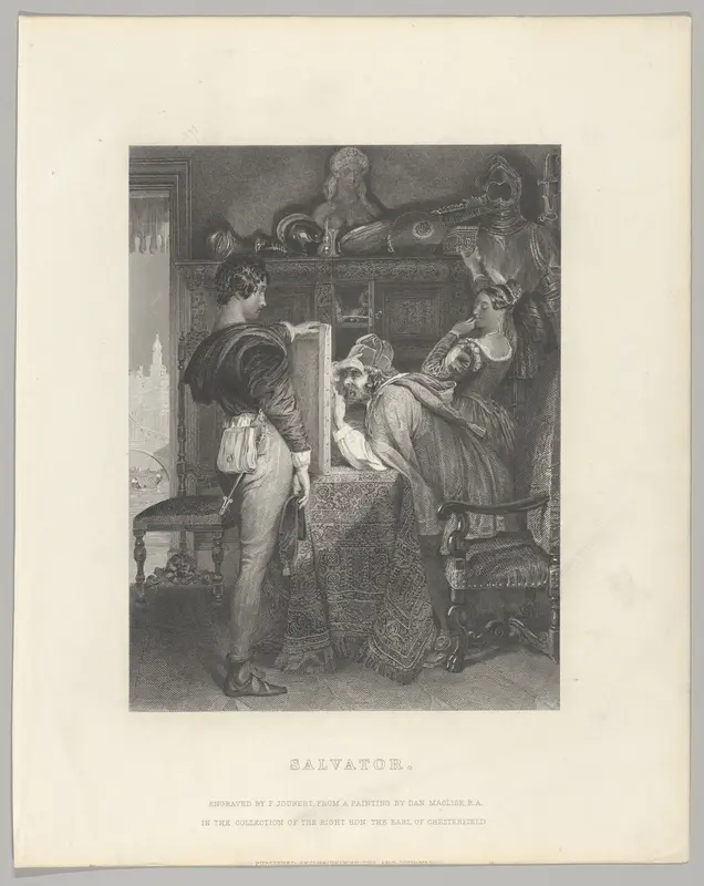 Salvator, from "The Art Union" (later "The Art Journal"), opposite p. 252 Wall Art by Ferdinand Joubert - High-Resolution Digital Print