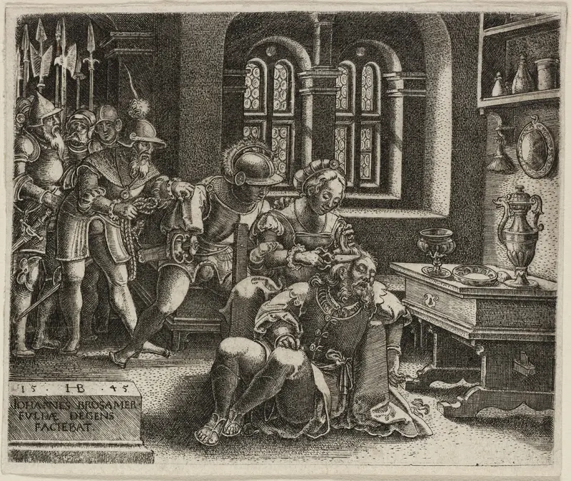 Samson and Delilah Wall Art by Hans Brosamer - High-Resolution Digital Print