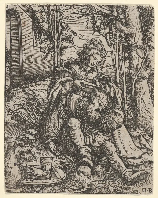 Samson and Delilah, from "Women's Wile" (Weiberlisten) Wall Art by Hans Burgkmair - High-Resolution Digital Print