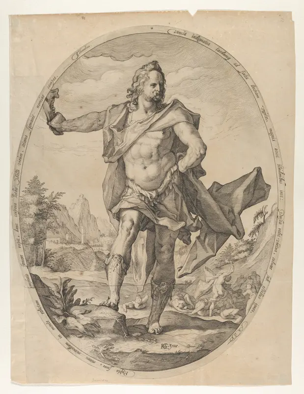 Samson, from "Heroes and Heroines of the Old Testament" Wall Art by Nicolaes Braeu - High-Resolution Digital Print
