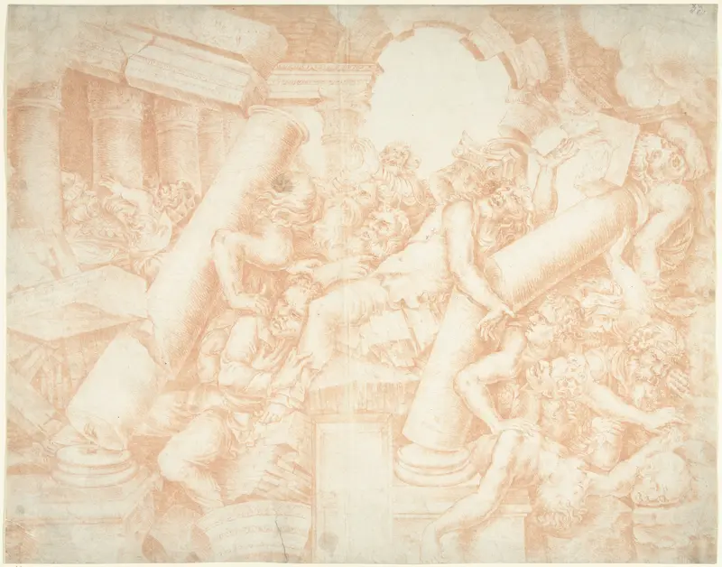 Samson vernietigt de tempel Wall Art by anonymous - High-Resolution Digital Print