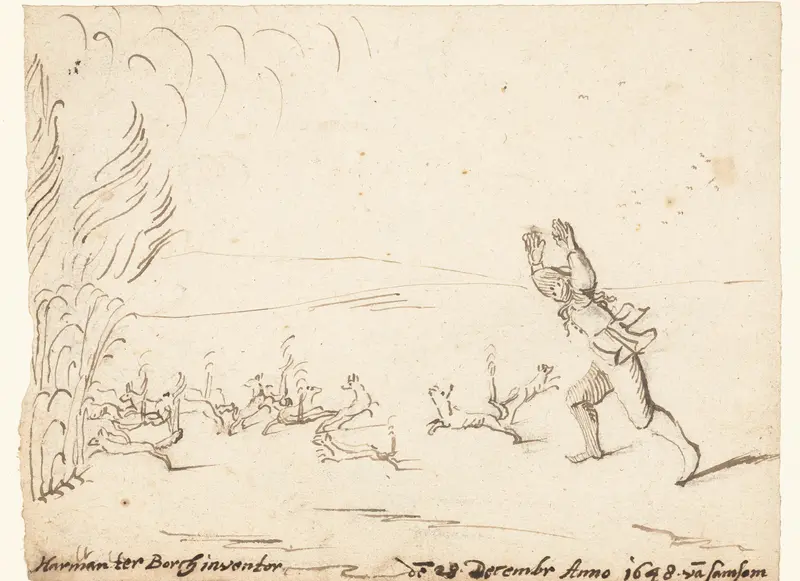 Samson zet de velden van de Filistijnen in brand Wall Art by Unknown - High-Resolution Digital Print