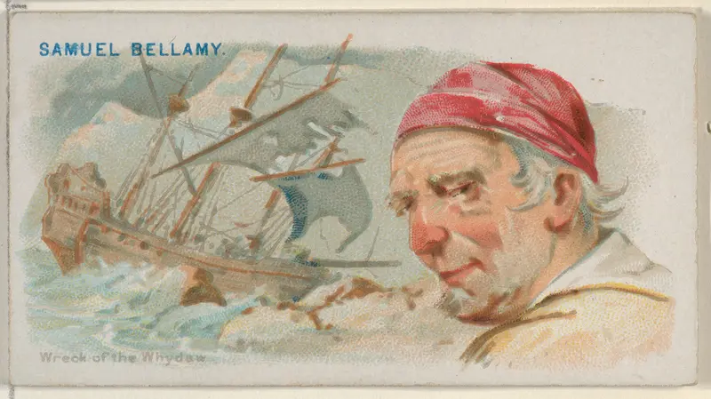 Samuel Bellamy, Wreck of the Whydah, from the Pirates of the Spanish Main series (N19) for Allen & Ginter Cigarettes Wall Art by Allen & Ginter - High-Resolution Digital Print