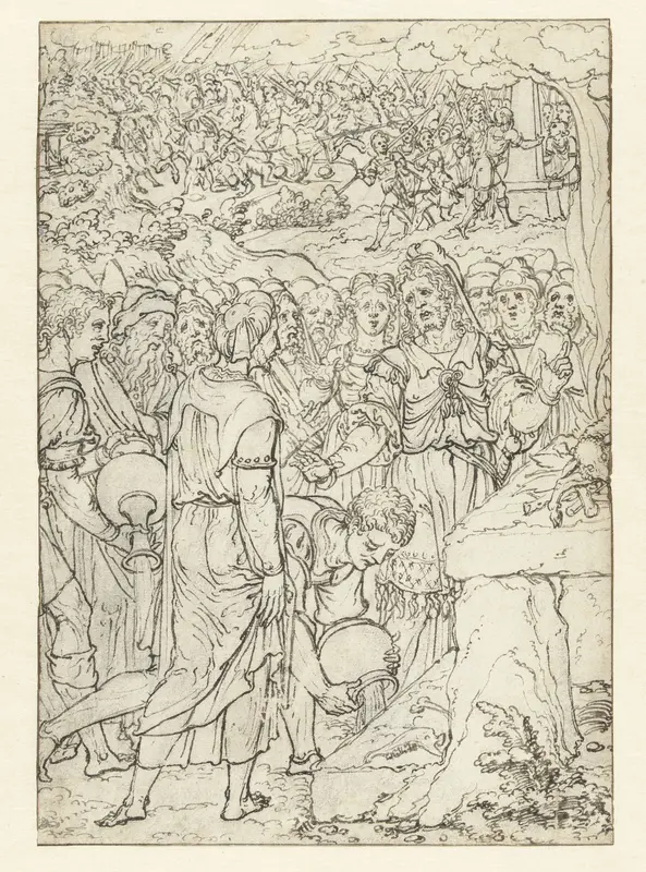 Samuel offert een zooglam aan Jahwe Wall Art by Dirck Pietersz. Crabeth - High-Resolution Digital Print
